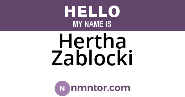 Hertha Zablocki