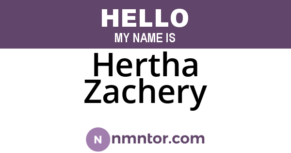 Hertha Zachery