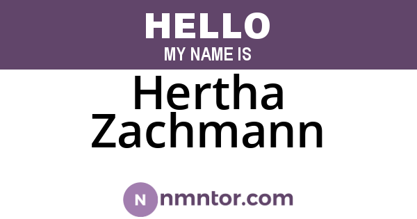 Hertha Zachmann