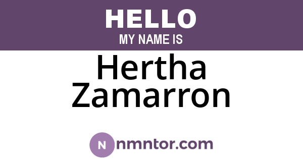 Hertha Zamarron
