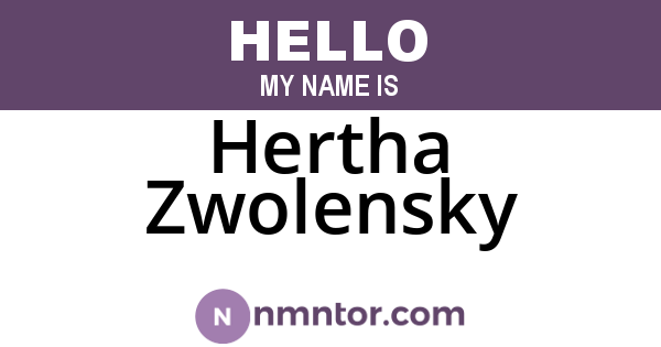 Hertha Zwolensky