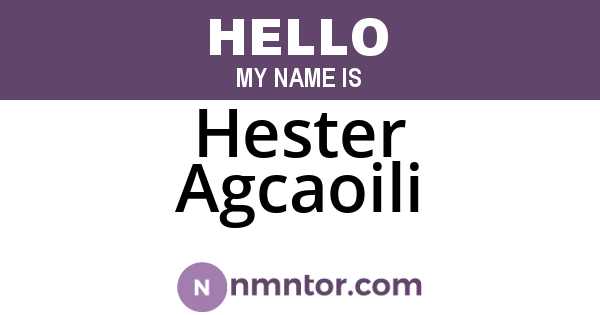 Hester Agcaoili