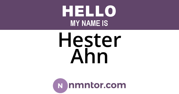 Hester Ahn