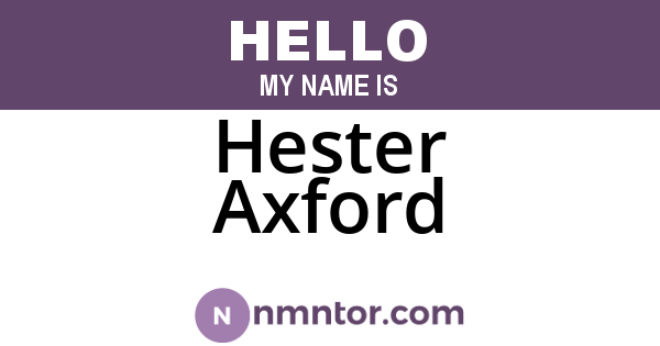 Hester Axford