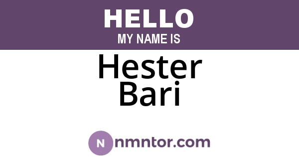 Hester Bari