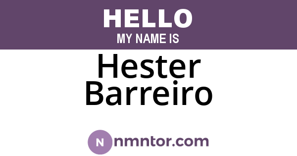 Hester Barreiro
