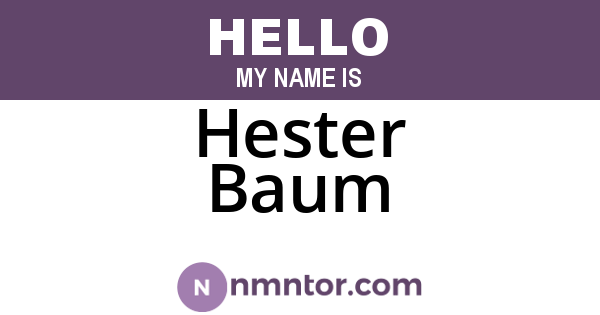 Hester Baum