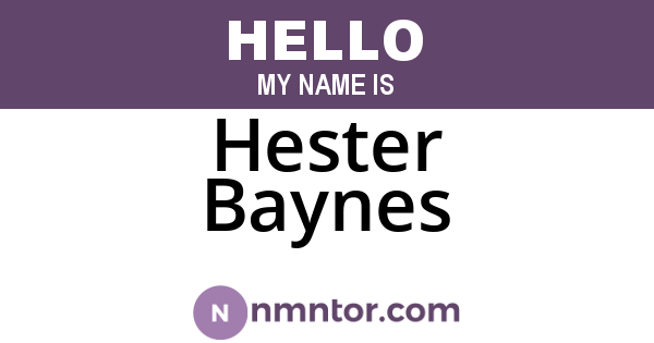 Hester Baynes