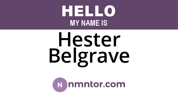 Hester Belgrave