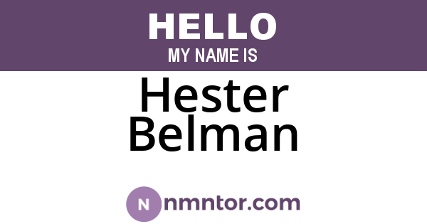 Hester Belman