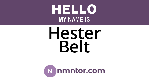 Hester Belt