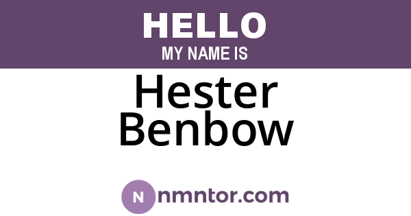 Hester Benbow