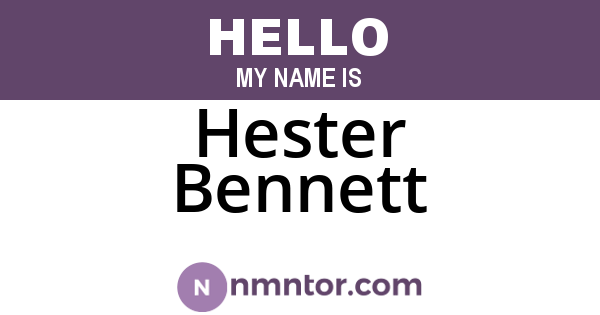 Hester Bennett