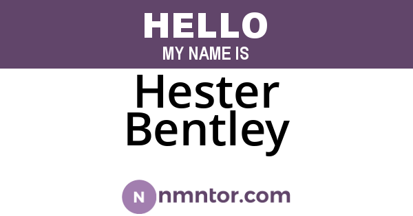 Hester Bentley