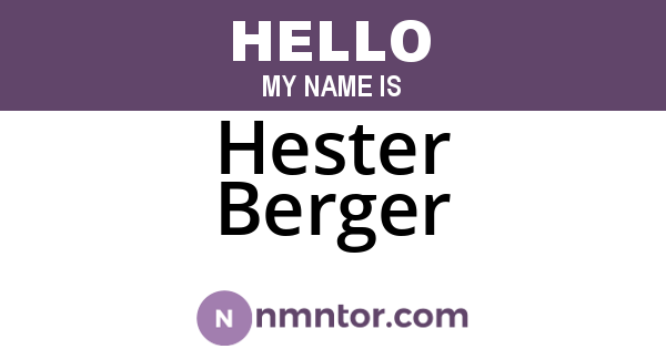 Hester Berger