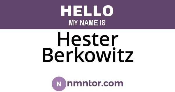 Hester Berkowitz