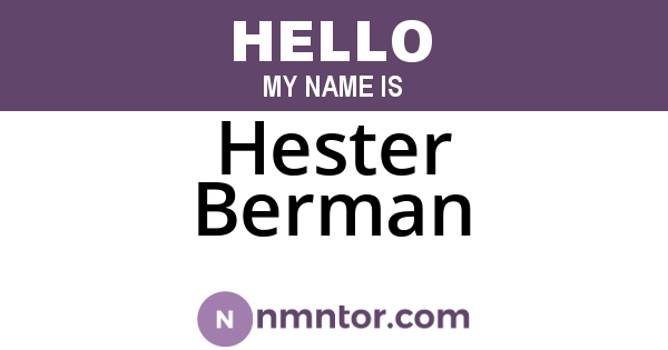 Hester Berman