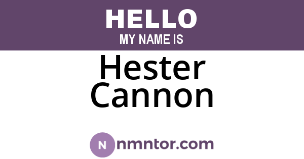 Hester Cannon