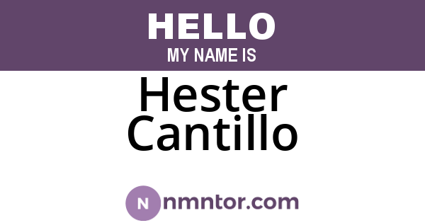 Hester Cantillo