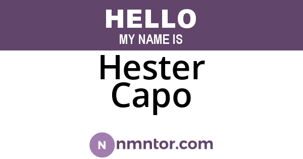 Hester Capo