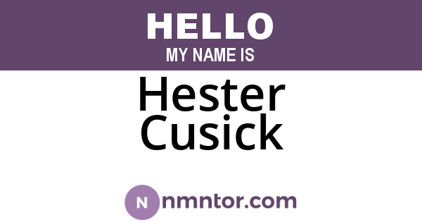 Hester Cusick