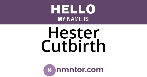 Hester Cutbirth