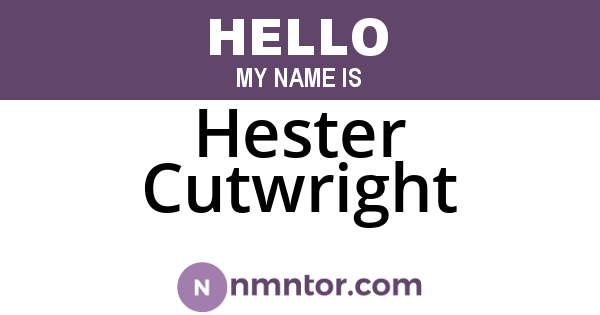 Hester Cutwright