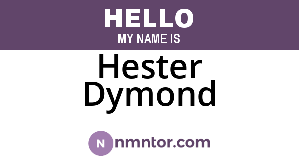 Hester Dymond