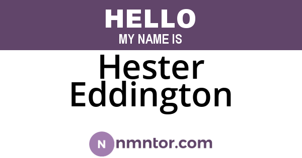 Hester Eddington