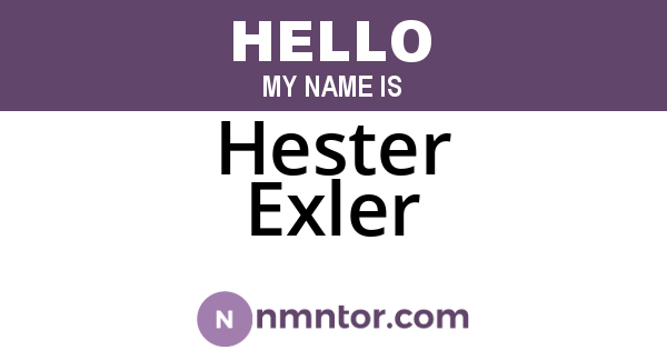 Hester Exler