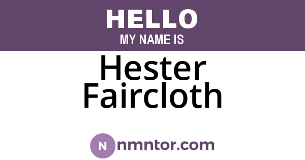 Hester Faircloth