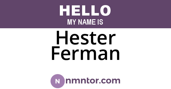Hester Ferman