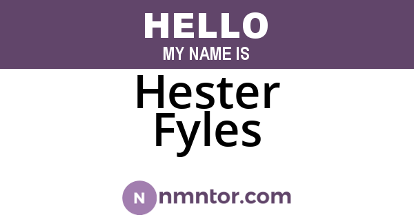 Hester Fyles