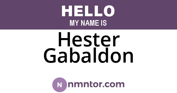 Hester Gabaldon
