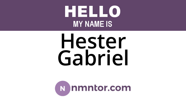 Hester Gabriel