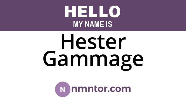 Hester Gammage
