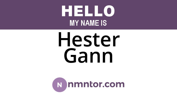 Hester Gann