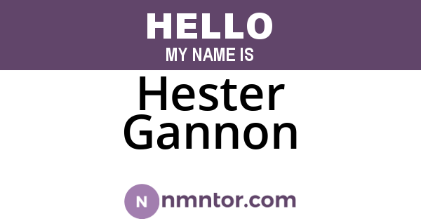 Hester Gannon