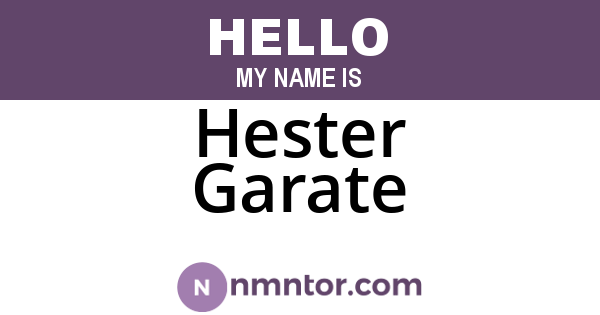 Hester Garate