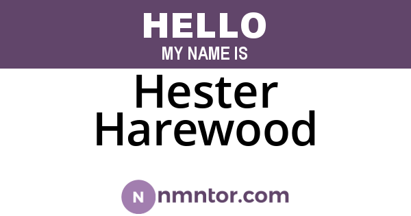 Hester Harewood