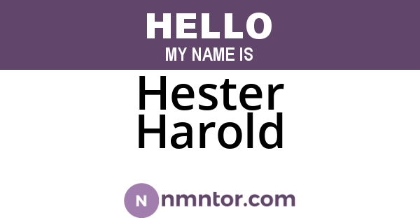 Hester Harold