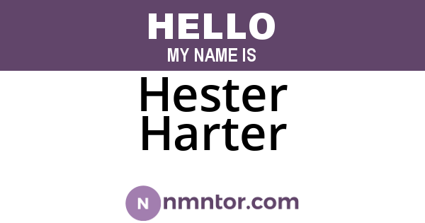Hester Harter