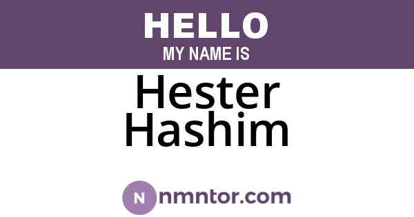 Hester Hashim
