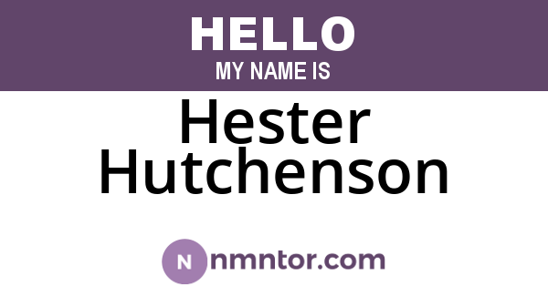 Hester Hutchenson