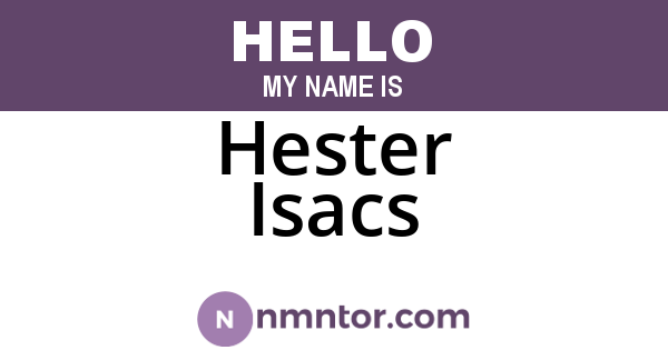 Hester Isacs