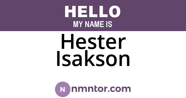 Hester Isakson