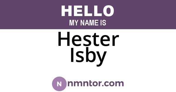 Hester Isby