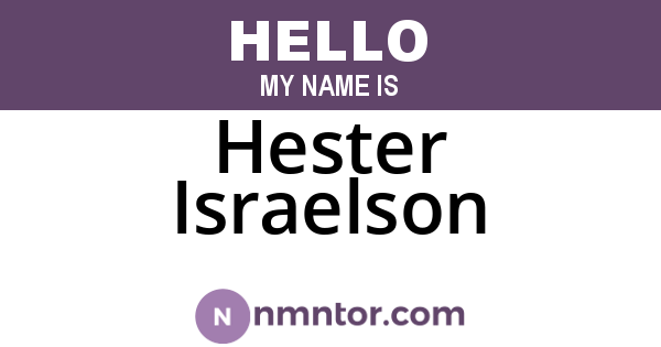 Hester Israelson