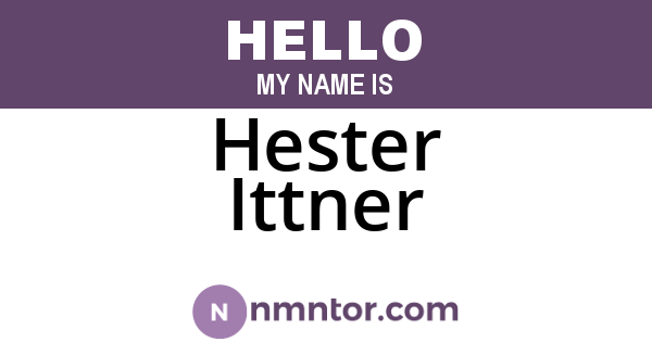 Hester Ittner