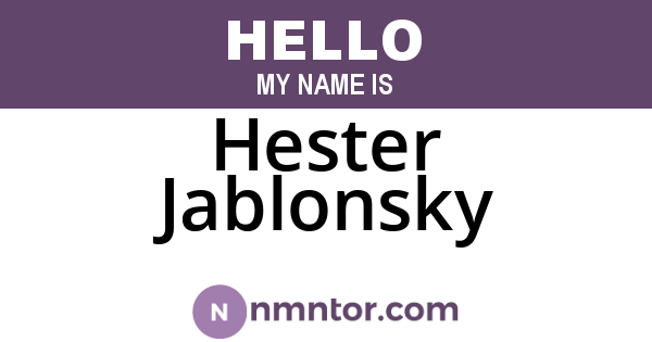 Hester Jablonsky